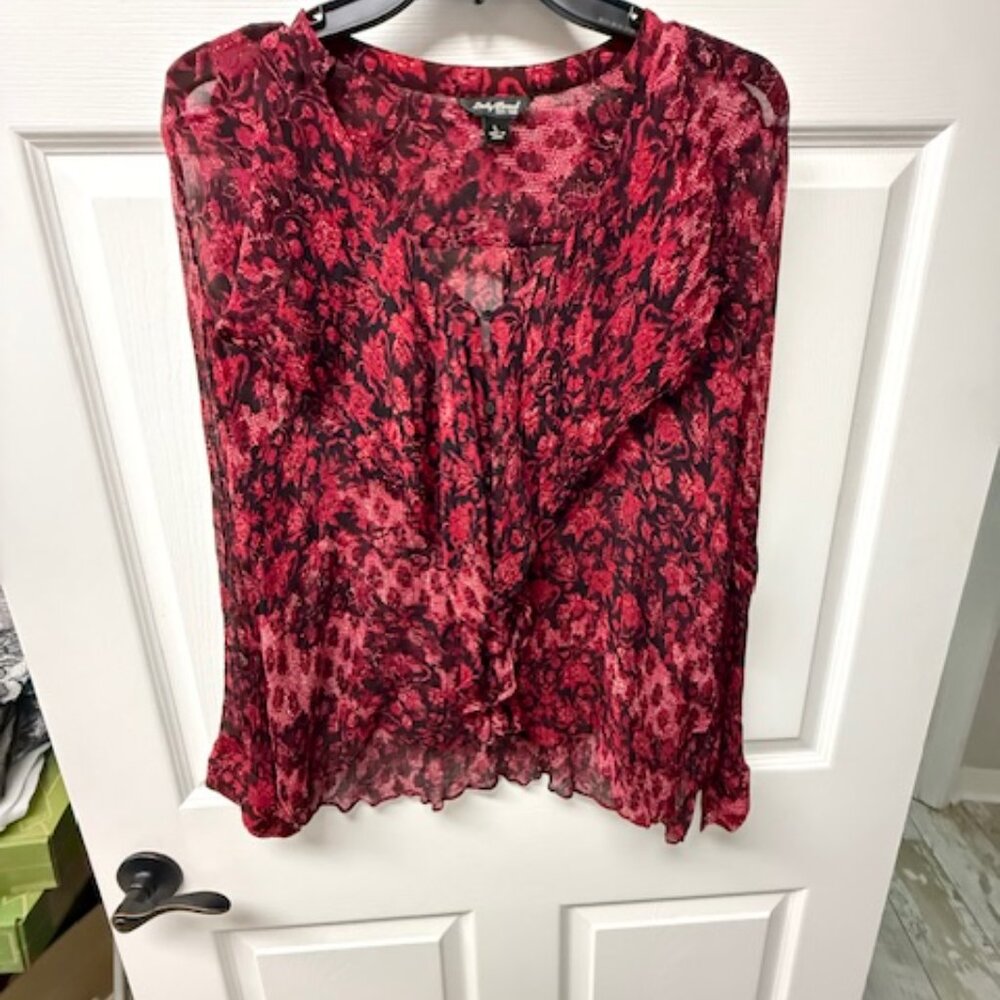 Lucky Brand Red floral blouse